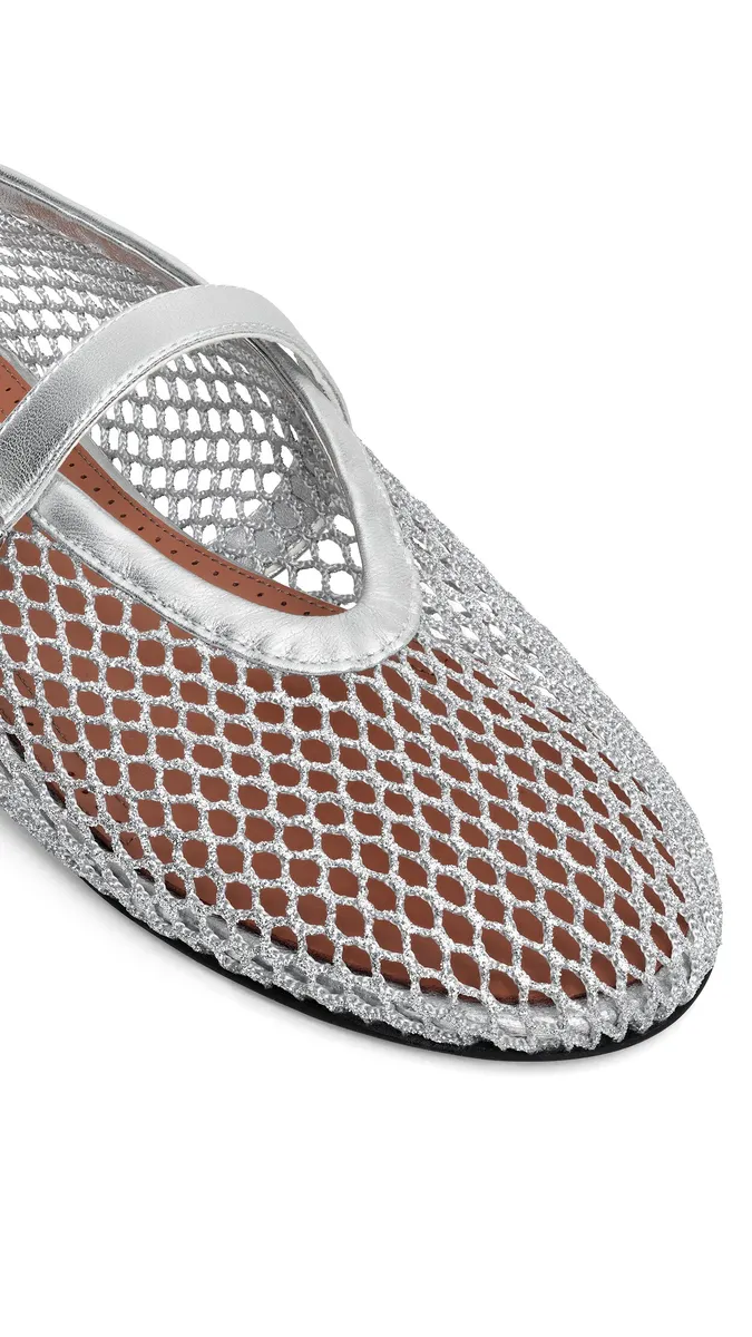 Alaïa Ballet Flats In Laminated Fishnet | Thumbnail 3 Alaïa Ballet Flats In Laminated Fishnet | Thumbnail 3