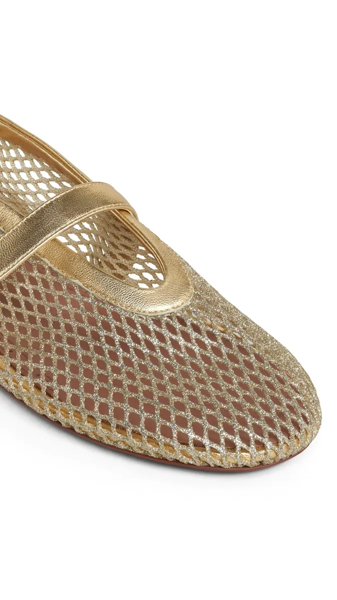 Alaïa Ballet Flats In Laminated Fishnet | Thumbnail 3 Alaïa Ballet Flats In Laminated Fishnet | Thumbnail 3