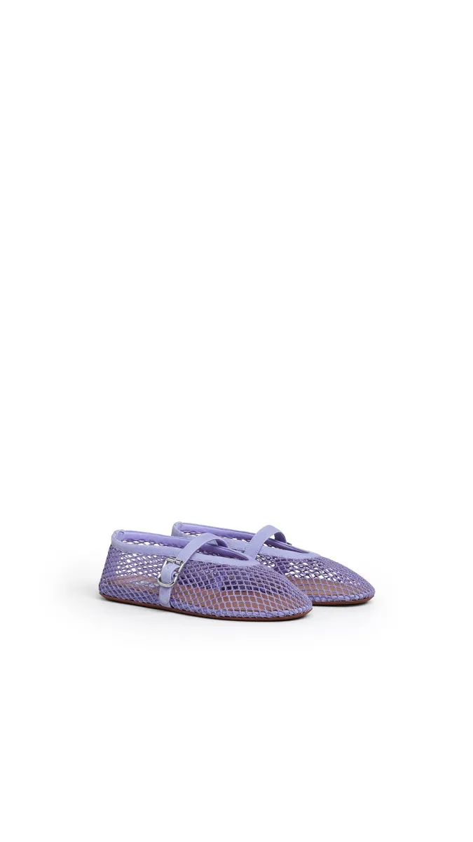 Alaïa Ballet Flats In Fishnet And Suede | Thumbnail 2 Alaïa Ballet Flats In Fishnet And Suede | Thumbnail 2