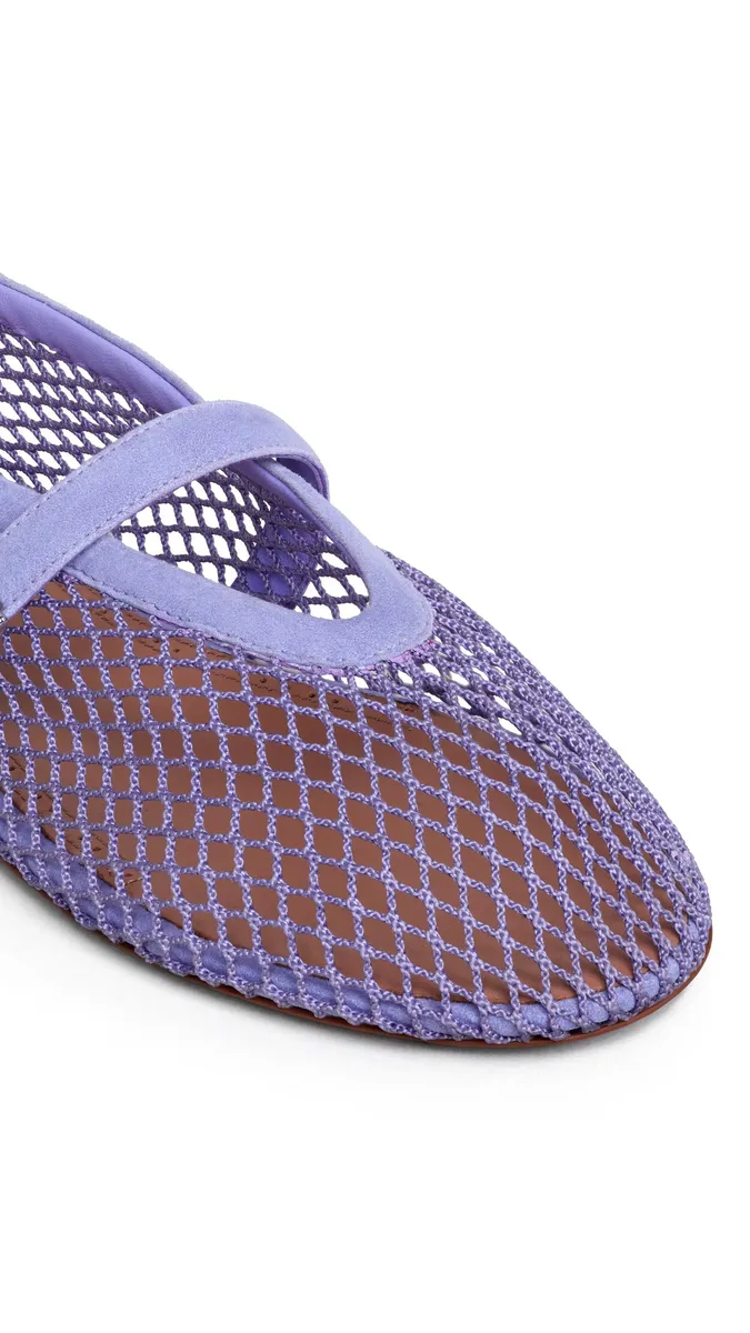 Alaïa Ballet Flats In Fishnet And Suede | Thumbnail 3 Alaïa Ballet Flats In Fishnet And Suede | Thumbnail 3