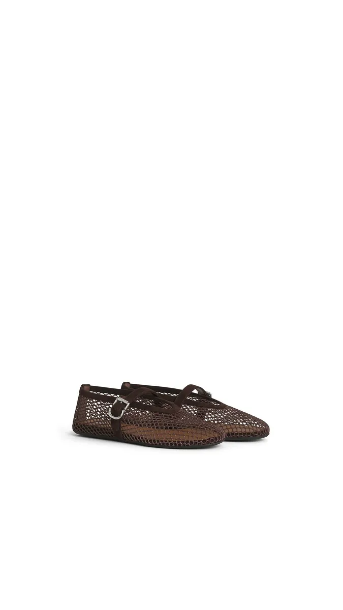 Alaïa Ballet Flats In Fishnet And Suede | Thumbnail 2 Alaïa Ballet Flats In Fishnet And Suede | Thumbnail 2