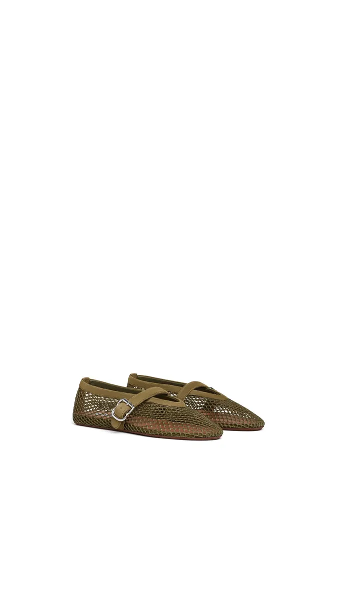Alaïa Ballet Flats In Fishnet And Suede | Thumbnail 2