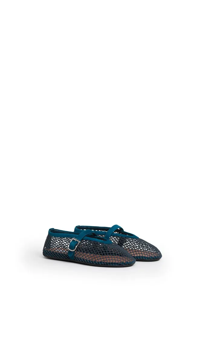 Alaïa Ballet Flats In Fishnet And Suede | Thumbnail 2