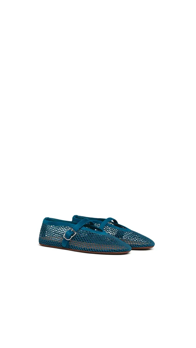 Alaïa Ballet Flats In Fishnet And Suede | Thumbnail 2 Alaïa Ballet Flats In Fishnet And Suede | Thumbnail 2