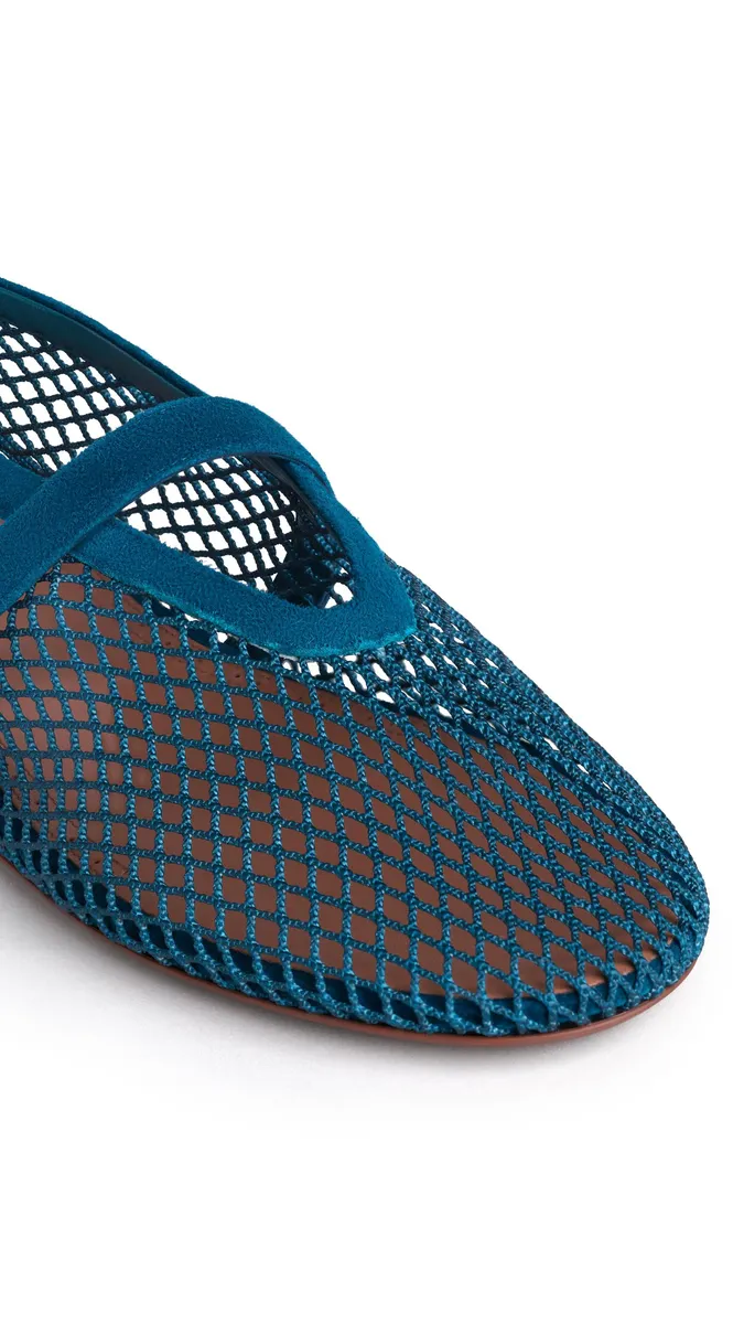 Alaïa Ballet Flats In Fishnet And Suede | Thumbnail 3 Alaïa Ballet Flats In Fishnet And Suede | Thumbnail 3