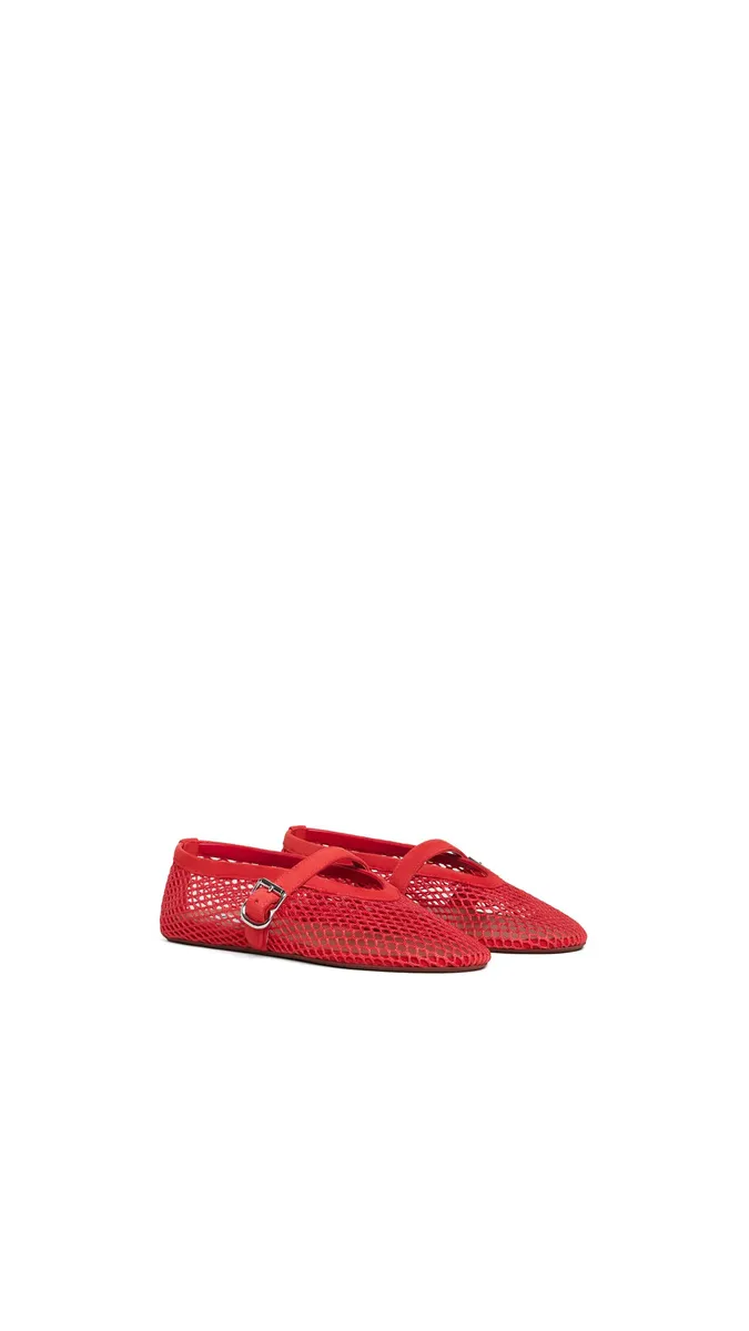 Alaïa Ballet Flats In Fishnet And Suede | Thumbnail 2
