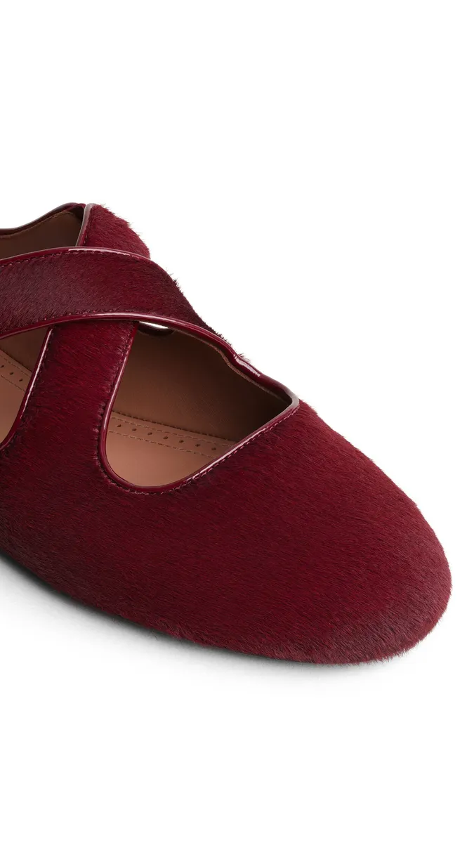 Alaïa Criss Cross Ballet Flats In Haircalf | Thumbnail 3 Alaïa Criss Cross Ballet Flats In Haircalf | Thumbnail 3