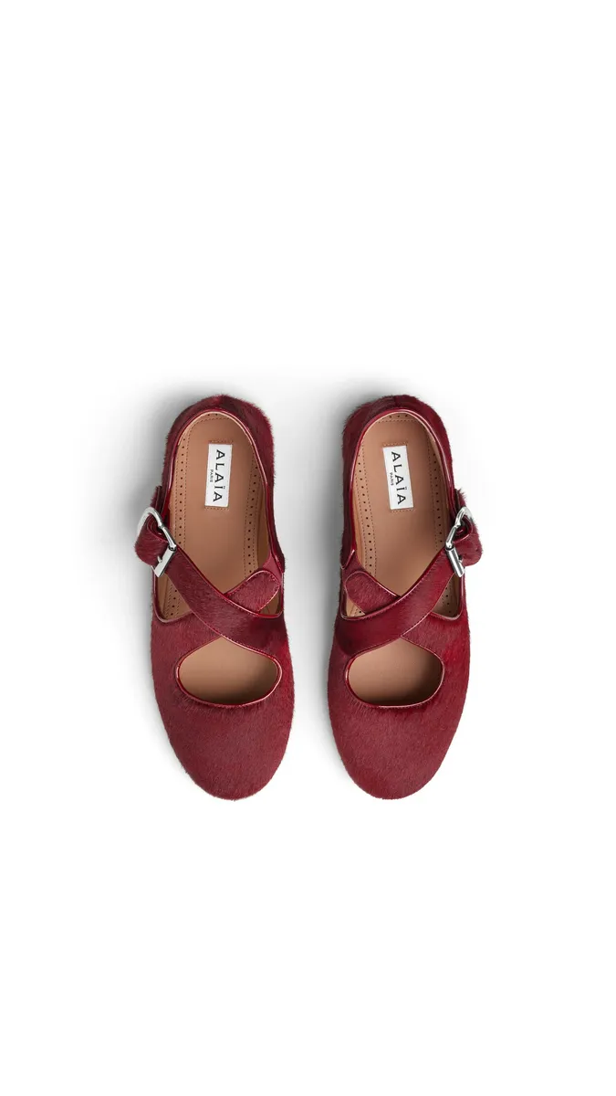 Alaïa Criss Cross Ballet Flats In Haircalf | Thumbnail 4 Alaïa Criss Cross Ballet Flats In Haircalf | Thumbnail 4