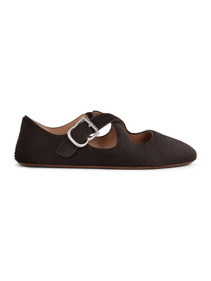 Alaïa Criss Cross Ballet Flats In Haircalf