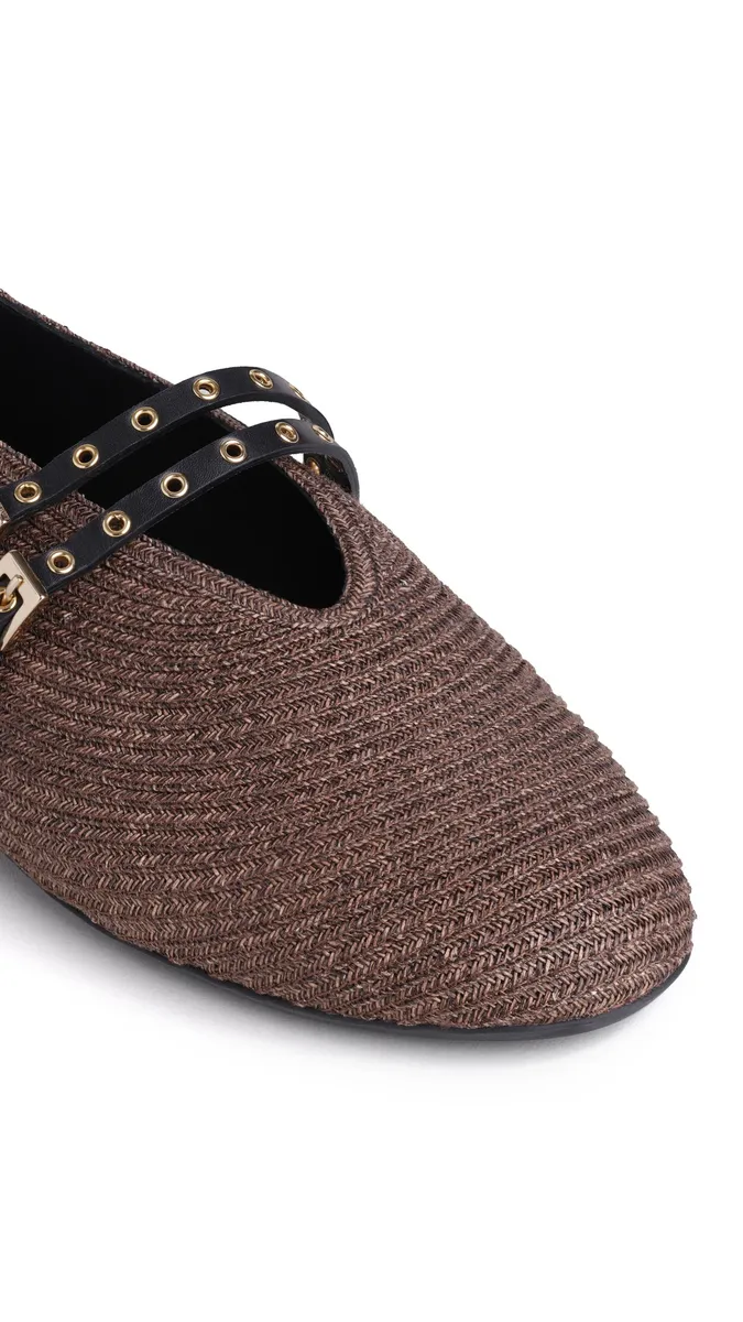 Alaïa Ballet Flats In Paper Straw | Thumbnail 3