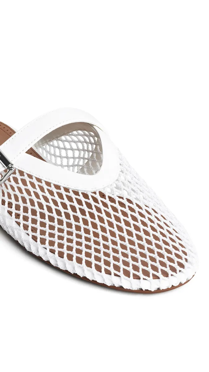 Alaïa Flat Mules In Fishnet | Thumbnail 3 Alaïa Flat Mules In Fishnet | Thumbnail 3