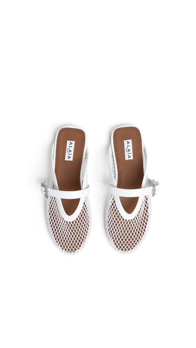 Alaïa Flat Mules In Fishnet | Thumbnail 4 Alaïa Flat Mules In Fishnet | Thumbnail 4