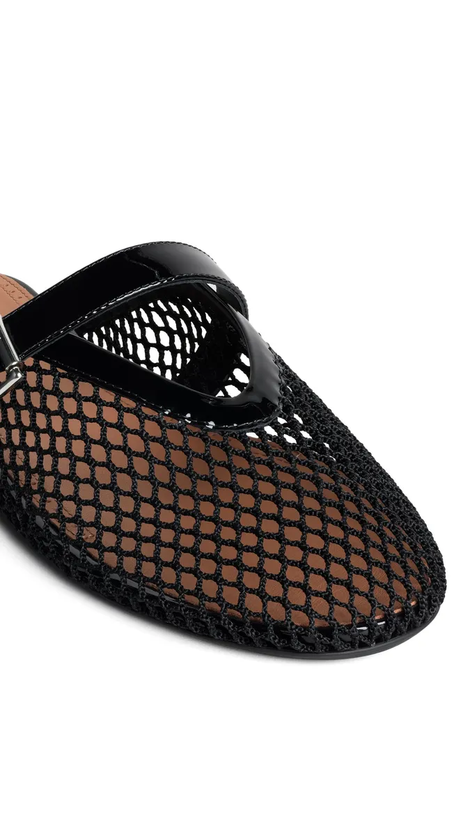 Alaïa Flat Mules In Fishnet | Thumbnail 3