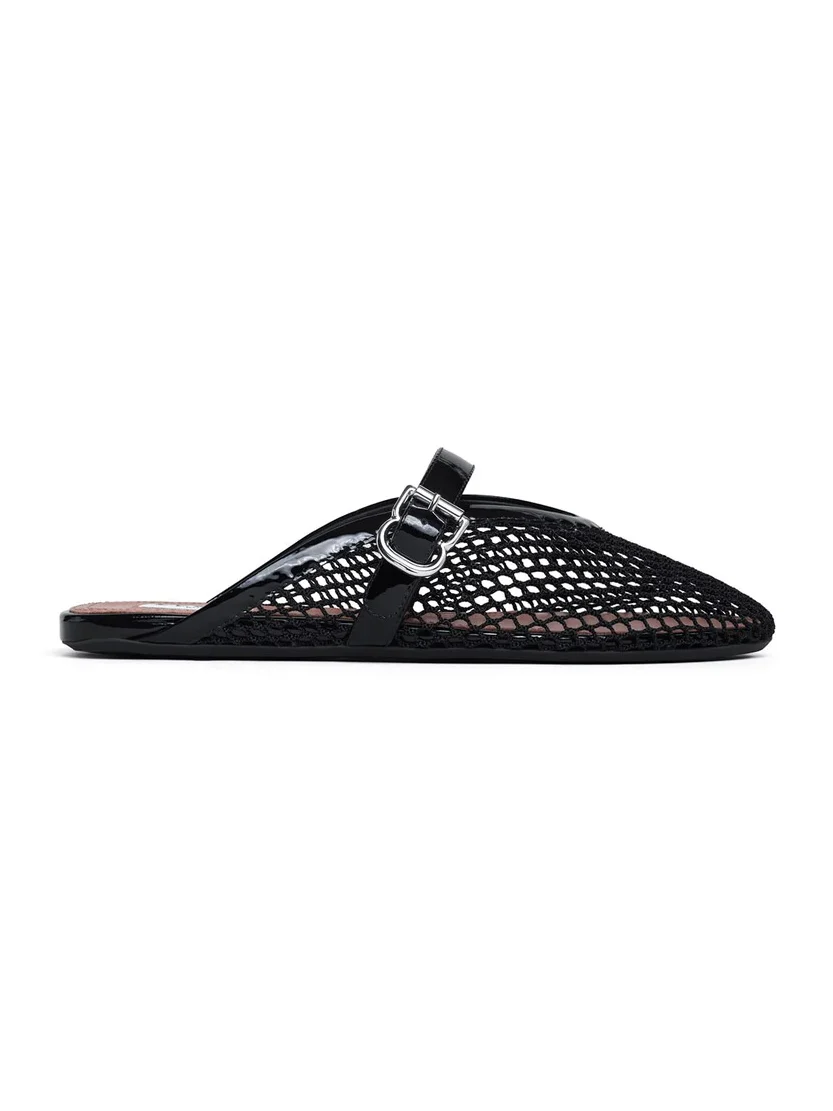 Alaïa Flat Mules In Fishnet