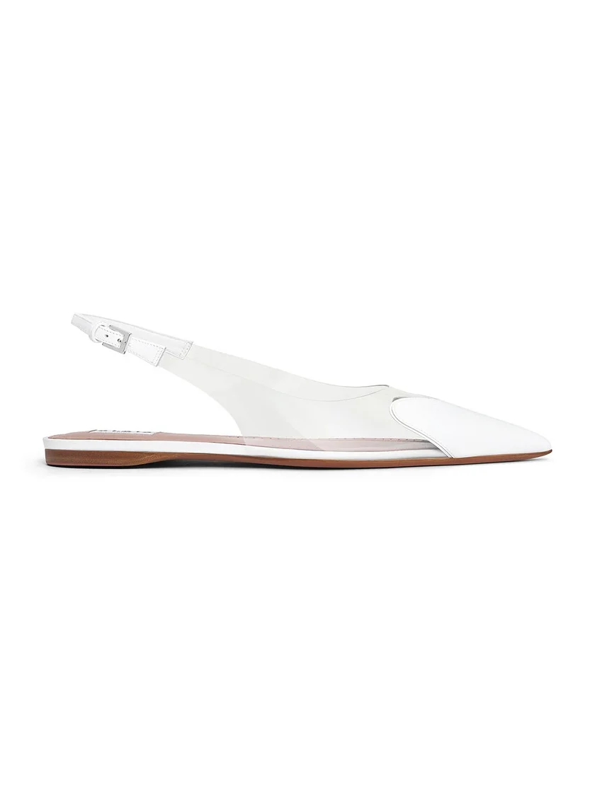 Alaïa Le Coeur Flat Slingbacks In Patent Calfskin