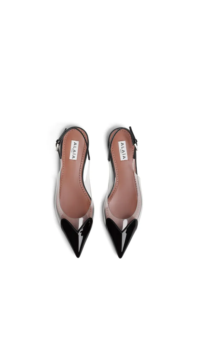 Alaïa Le Coeur Flat Slingbacks In Patent Calfskin | Thumbnail 3 Alaïa Le Coeur Flat Slingbacks In Patent Calfskin | Thumbnail 3