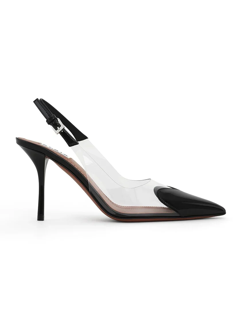 Alaïa Le Coeur Slingbacks 90 In Patent Leather