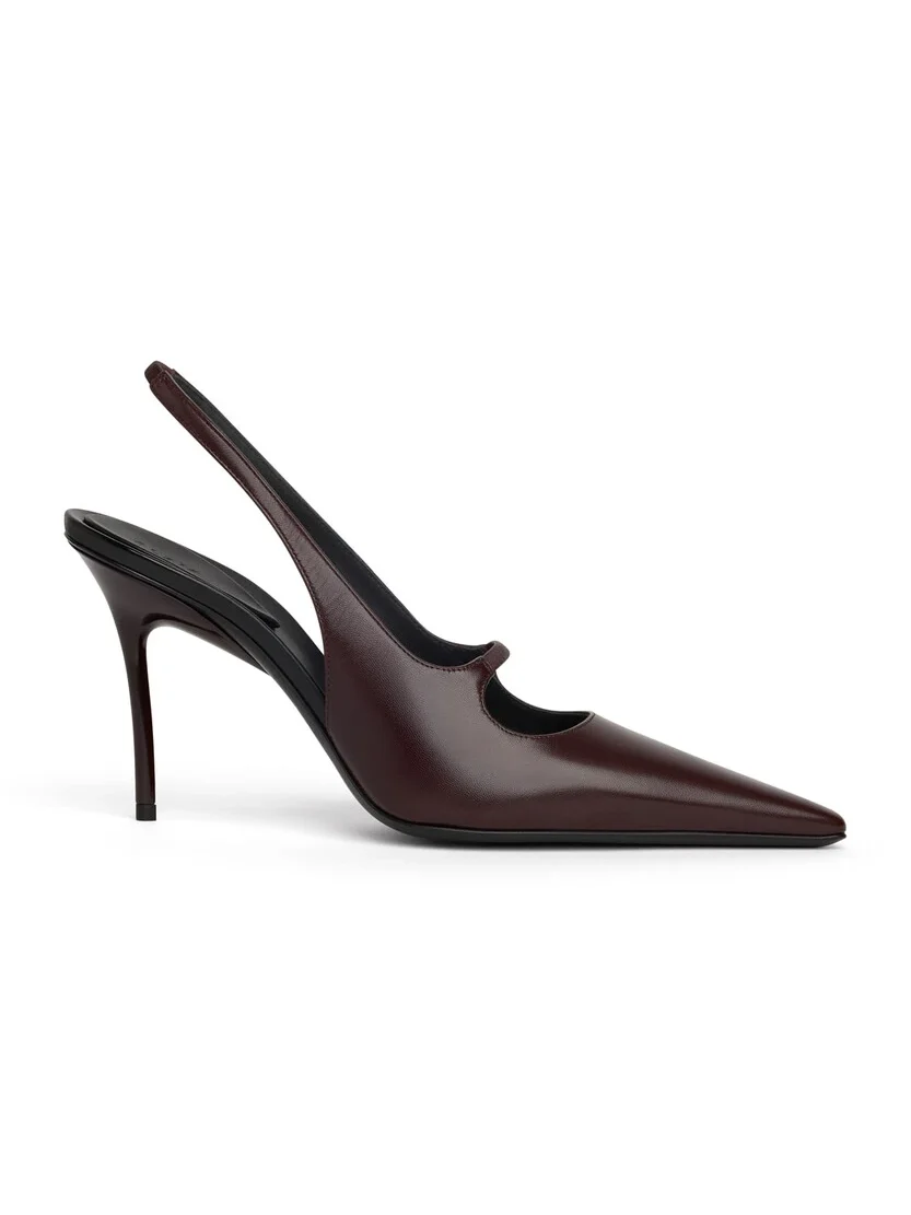 Alaïa Drop Slingbacks In Polished Goatskin