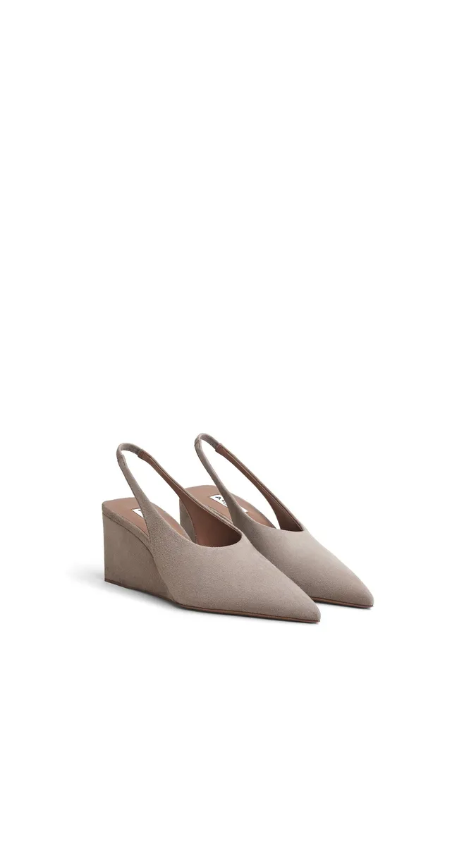 Alaïa Cube Slingbacks In Suede | Thumbnail 2 Alaïa Cube Slingbacks In Suede | Thumbnail 2