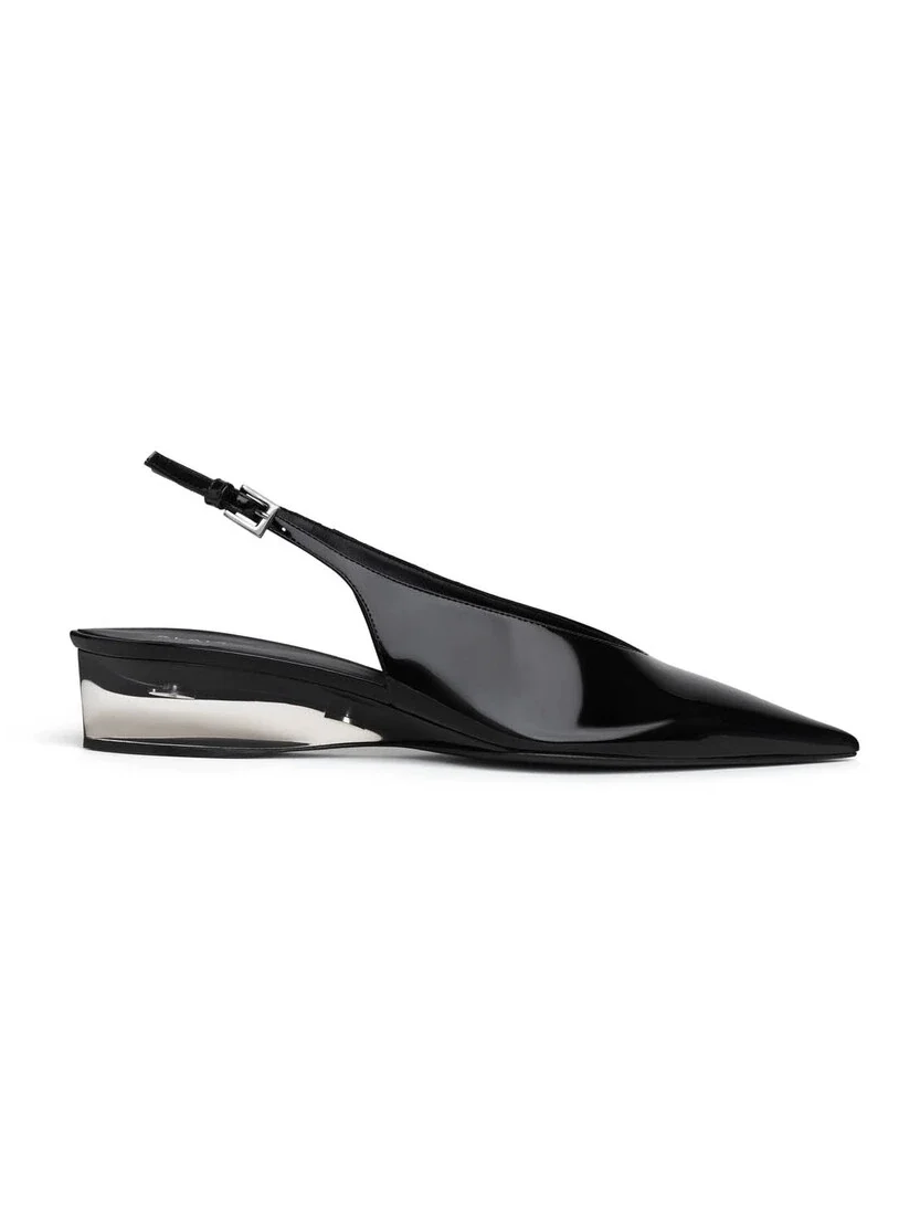 Alaïa Invisible Wedge Slingbacks In Patent Calfskin
