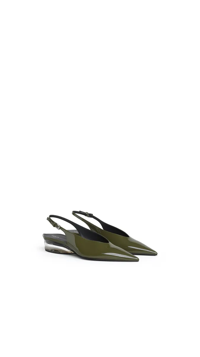 Alaïa Invisible Wedge Slingbacks In Patent Calfskin | Thumbnail 2 Alaïa Invisible Wedge Slingbacks In Patent Calfskin | Thumbnail 2