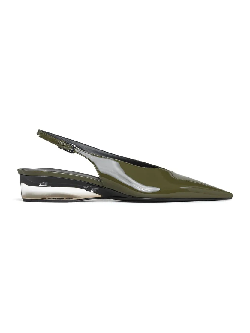 Alaïa Invisible Wedge Slingbacks In Patent Calfskin