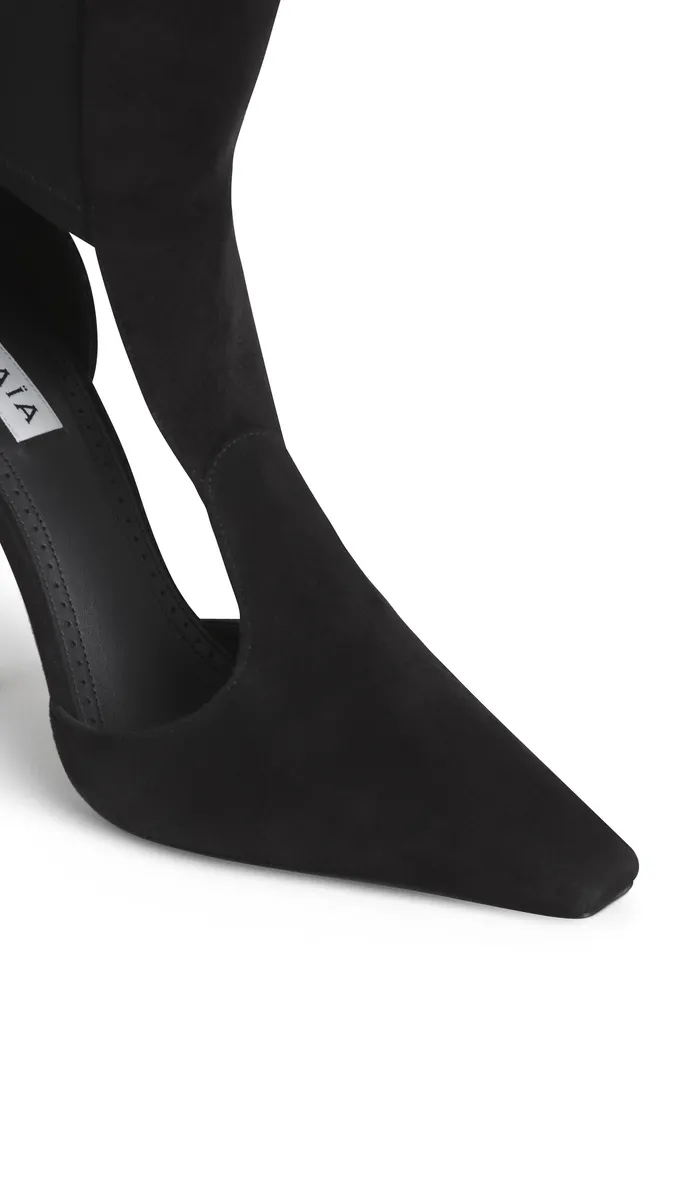 Alaïa Cut Out High Boots In Suede | Thumbnail 4