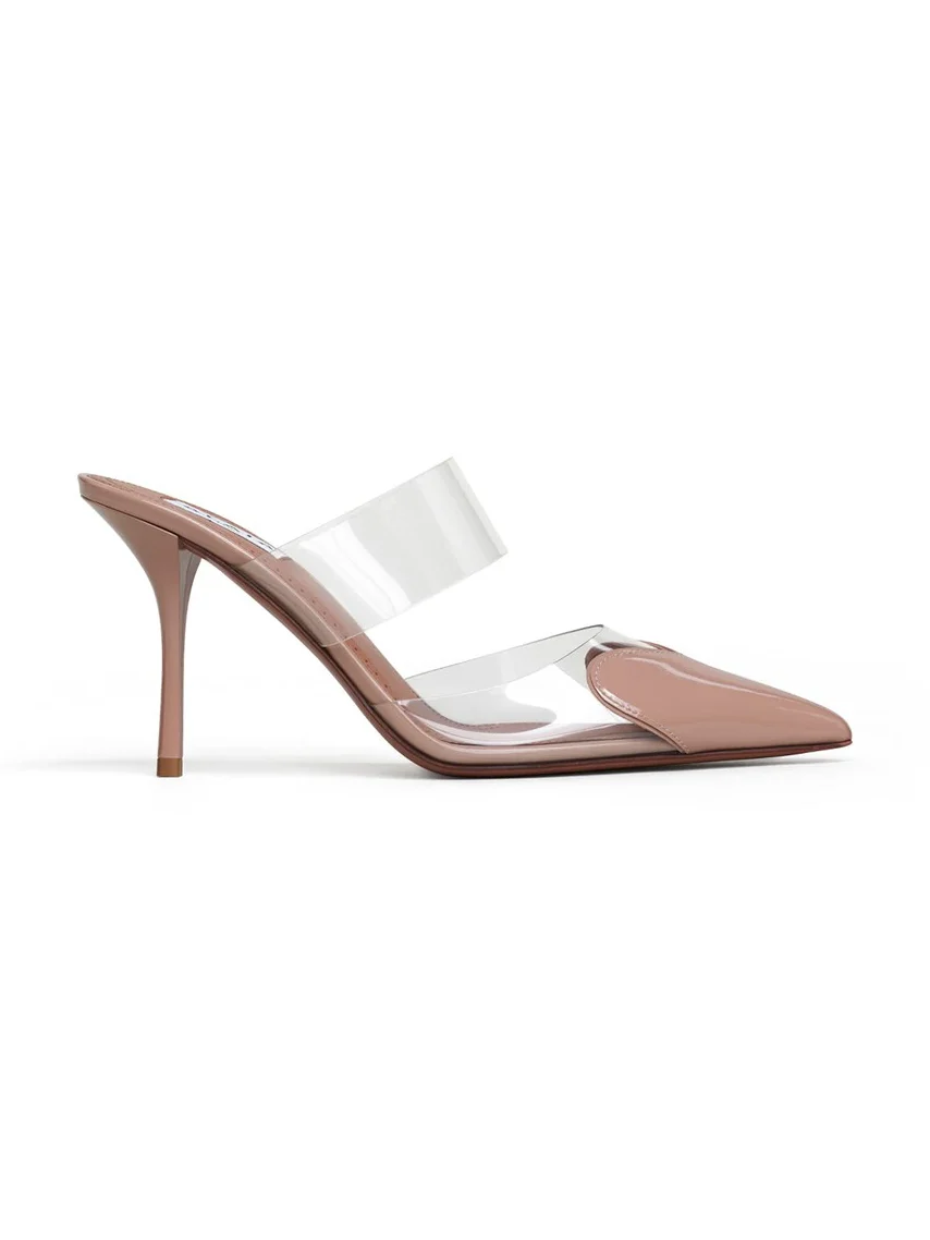 Alaïa Le Coeur Mules In Patent Calfskin