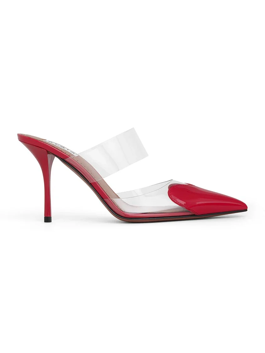 Alaïa Le Coeur Mules In Patent Leather