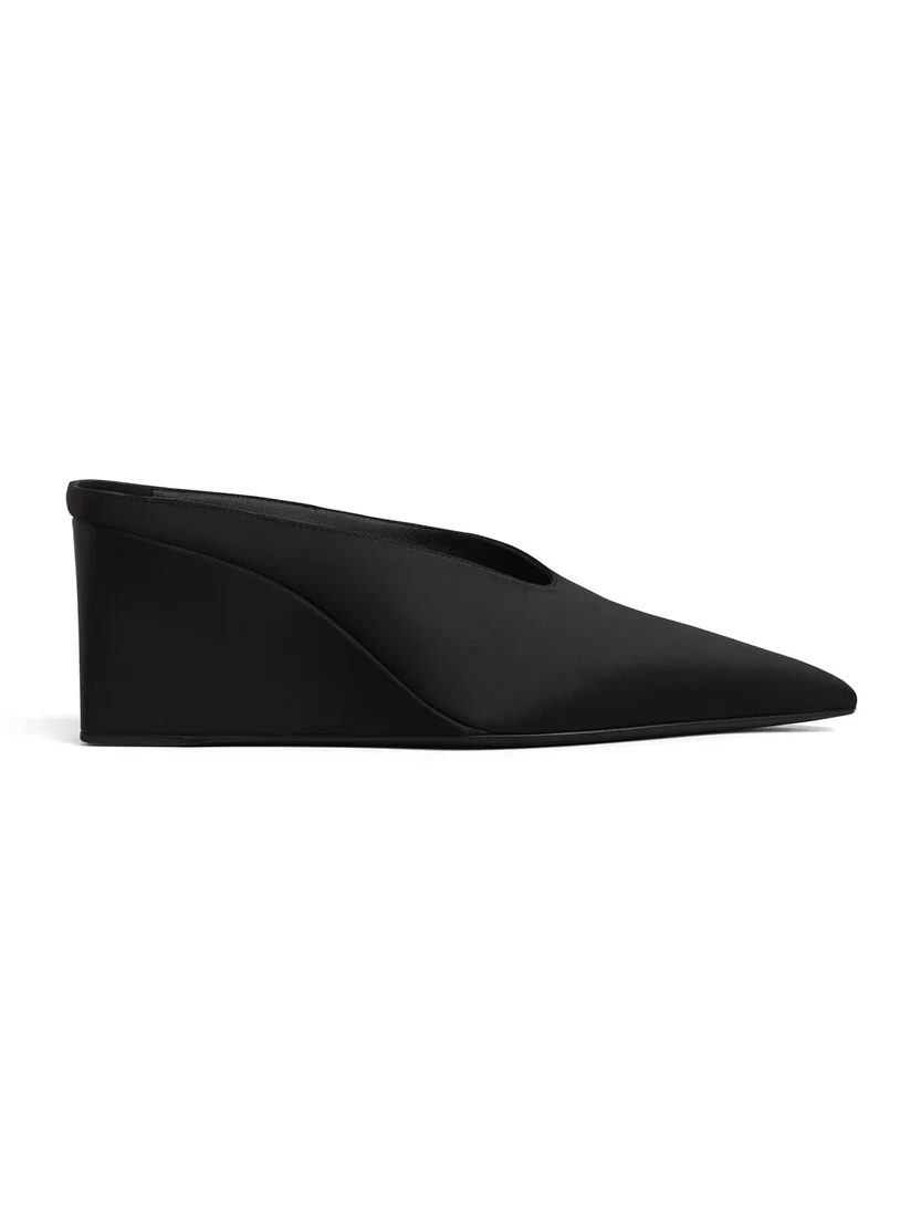 Alaïa Cube Wedge Mules In Satin