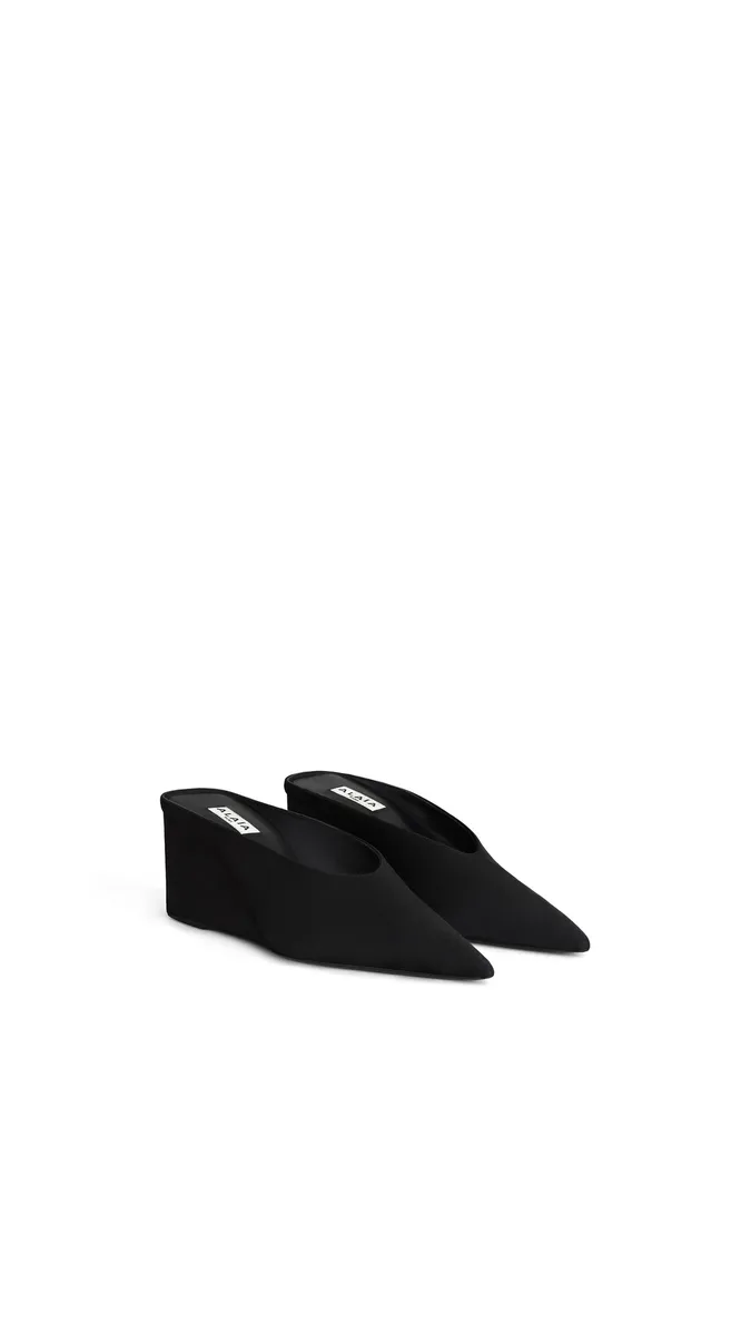 Alaïa Cube Wedge Mules In Suede | Thumbnail 2 Alaïa Cube Wedge Mules In Suede | Thumbnail 2