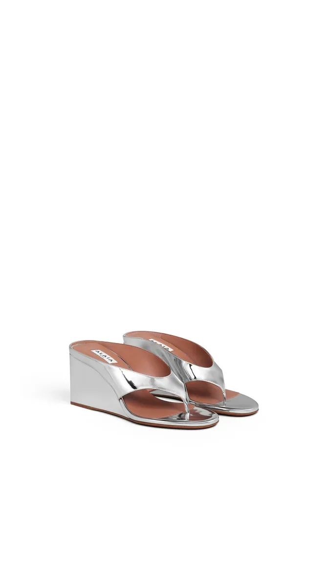 Alaïa Cube Thong Mules In Mirror Fabric | Thumbnail 2 Alaïa Cube Thong Mules In Mirror Fabric | Thumbnail 2