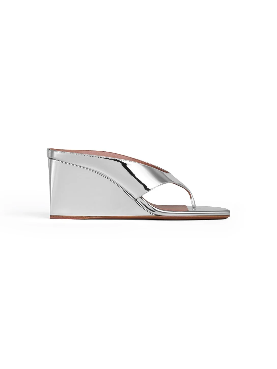 Alaïa Cube Thong Mules In Mirror Fabric