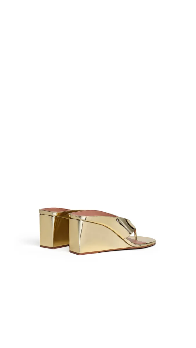 Alaïa Cube Thong Mules In Mirror Fabric | Thumbnail 3