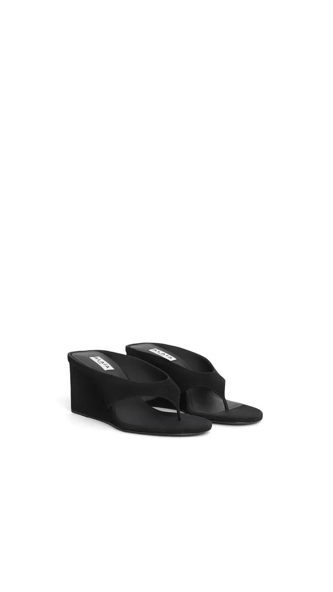 Alaïa Cube Thong Mules In Suede | Thumbnail 2