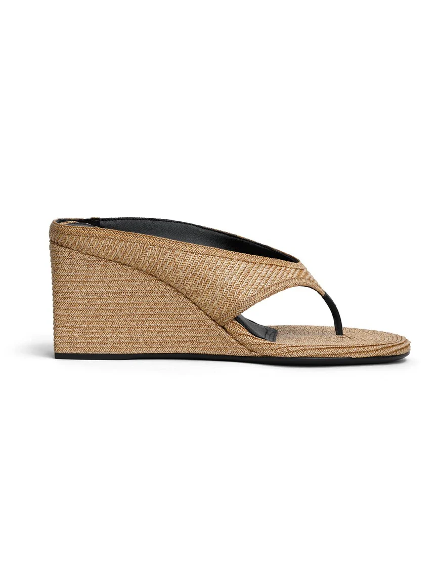 Alaïa Cube Thong Mules In Paper Straw