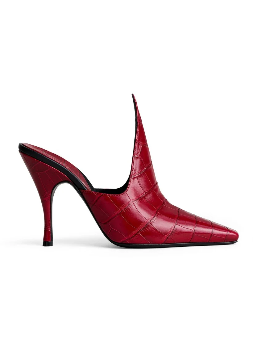 Alaïa Mules In Crocodile Embossed Calfskin