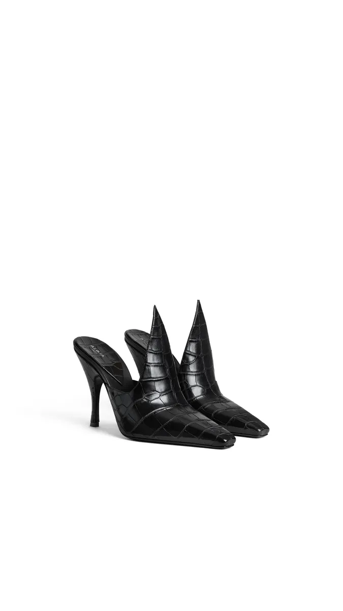 Alaïa Mules In Crocodile Embossed Calfskin | Thumbnail 2