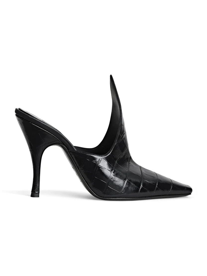 Alaïa Mules In Crocodile Embossed Calfskin