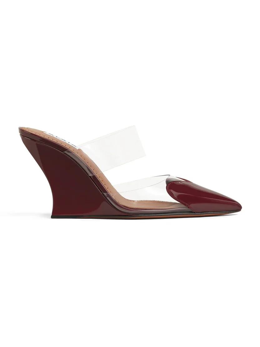 Alaïa Le Coeur Wedge Mules In Patent Leather