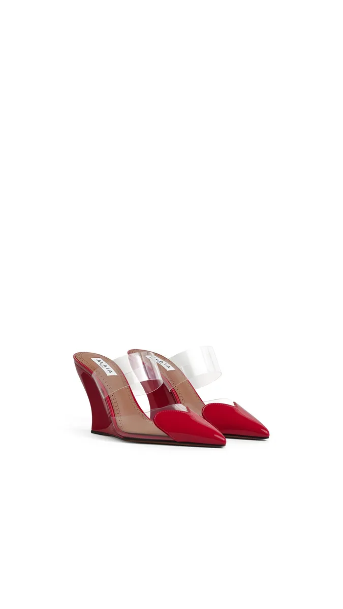 Alaïa Le Coeur Wedge Mules In Patent Leather | Thumbnail 2 Alaïa Le Coeur Wedge Mules In Patent Leather | Thumbnail 2