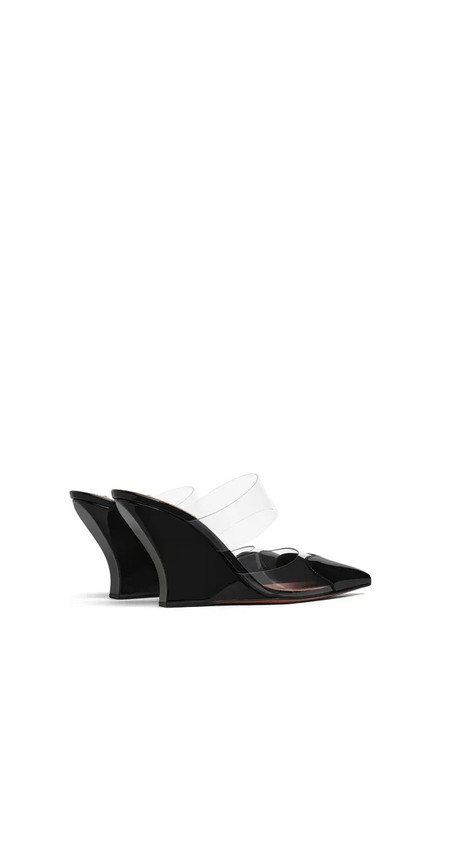 Alaïa Le Coeur Wedge Mules In Patent Leather | Thumbnail 3
