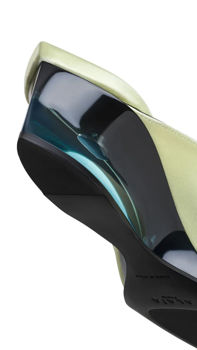 Alaïa Invisible Mules In Satin | Thumbnail 3