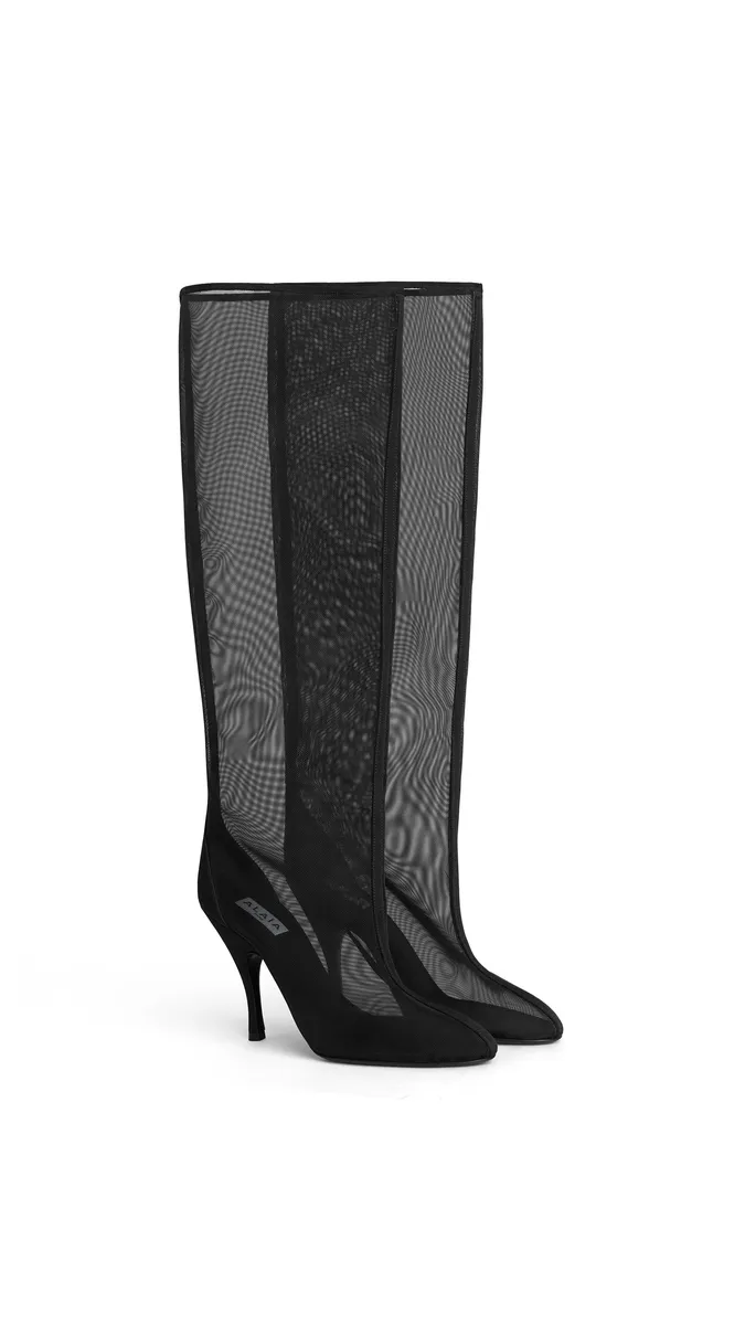 Alaïa Knee Boots In Mesh | Thumbnail 2