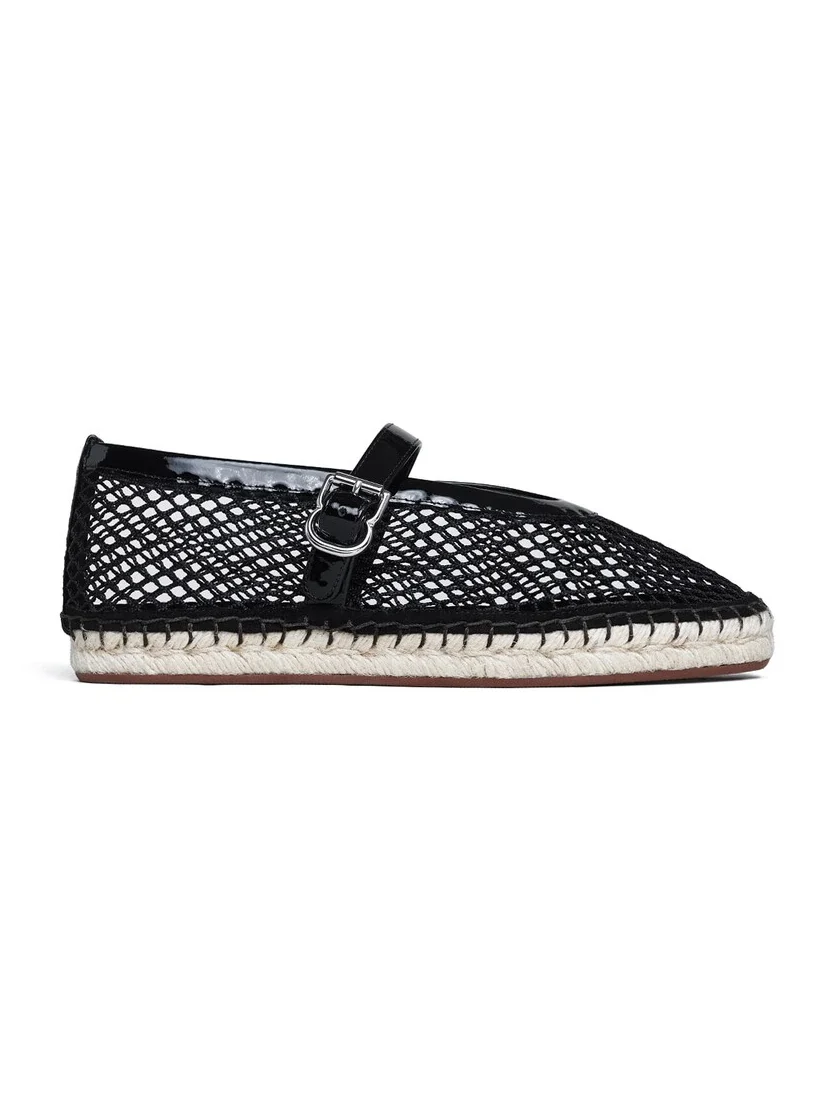Alaïa Espadrilles In Fishnet And Patent Leather