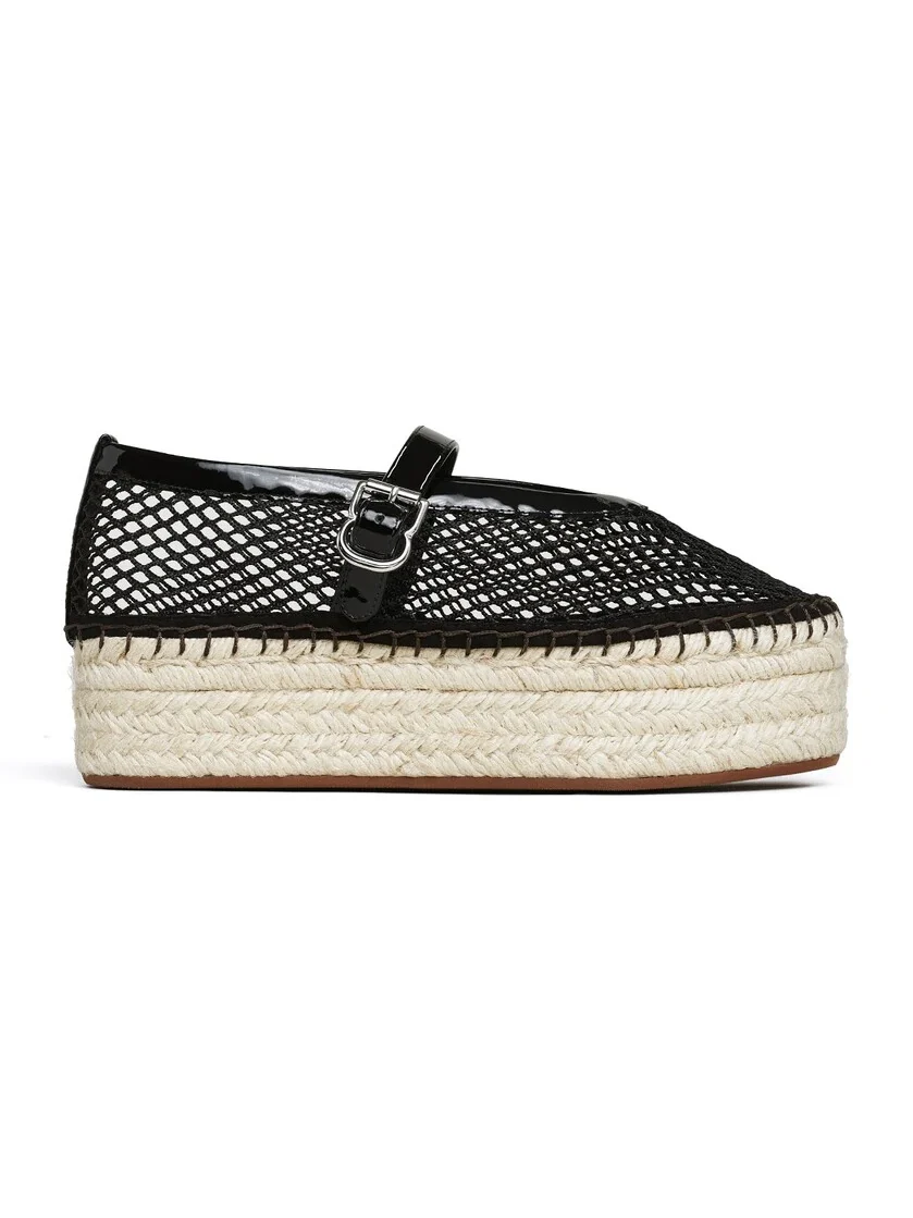 Alaïa Espadrilles In Fishnet And Patent Leather
