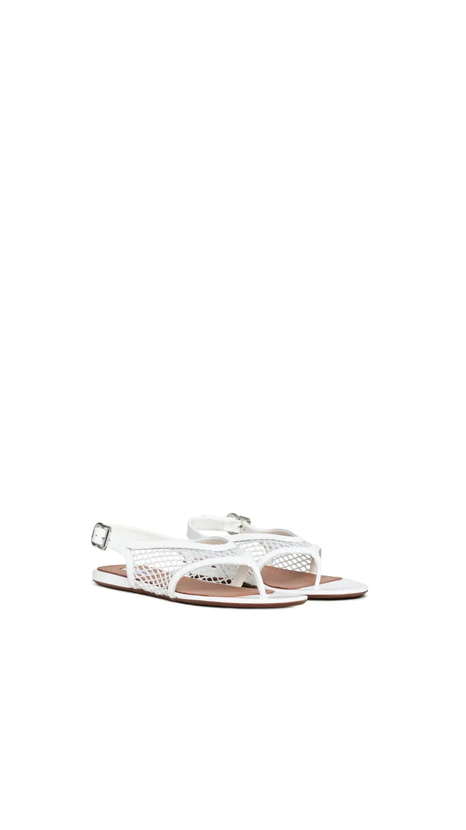Alaïa Fishnet Thong Sandals In Patent Calfskin | Thumbnail 2 Alaïa Fishnet Thong Sandals In Patent Calfskin | Thumbnail 2