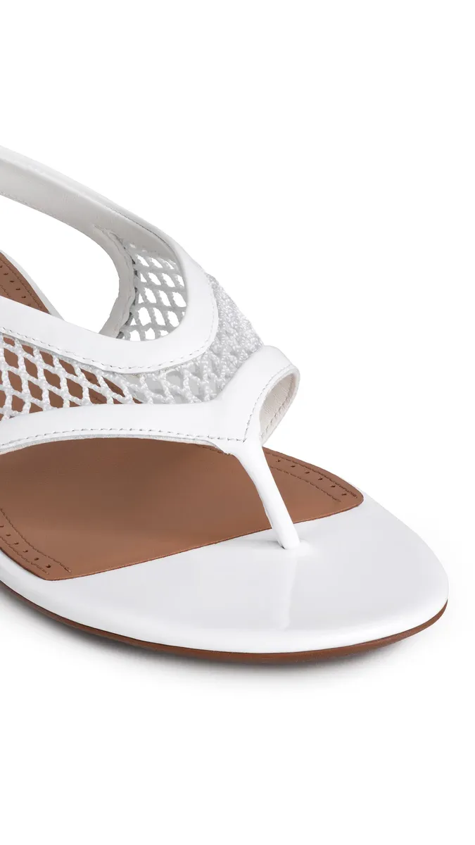Alaïa Fishnet Thong Sandals In Patent Calfskin | Thumbnail 3 Alaïa Fishnet Thong Sandals In Patent Calfskin | Thumbnail 3