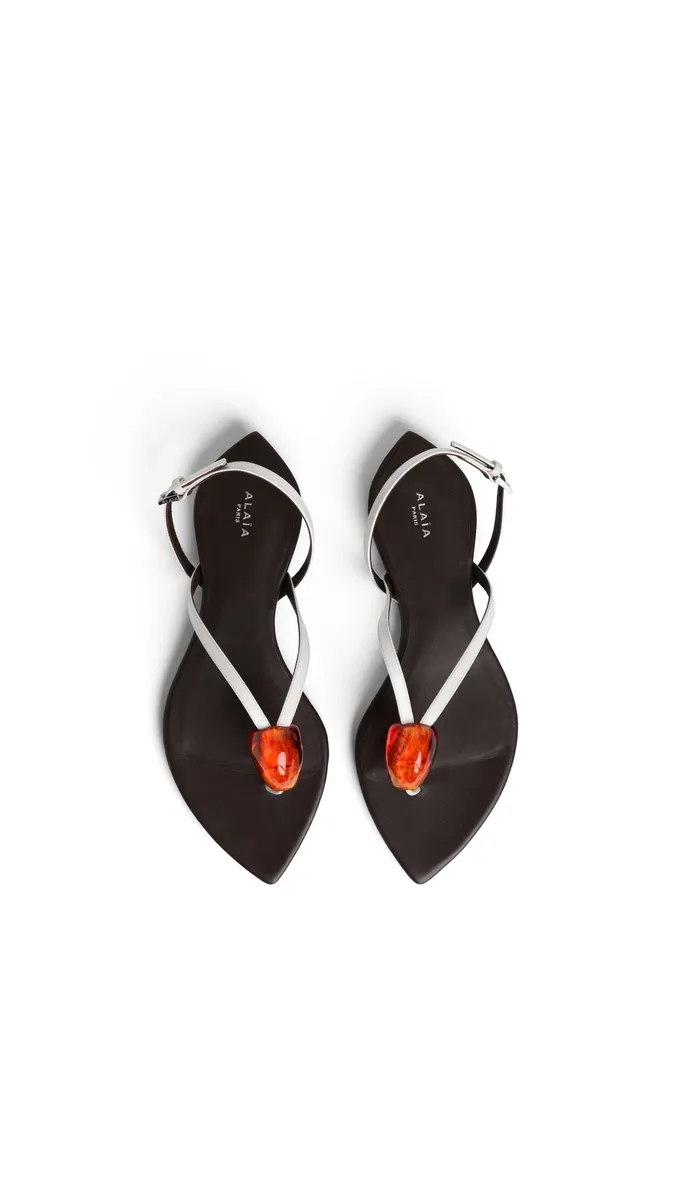 Alaïa Flat Jewel Sandals In Patent Leather | Thumbnail 4 Alaïa Flat Jewel Sandals In Patent Leather | Thumbnail 4