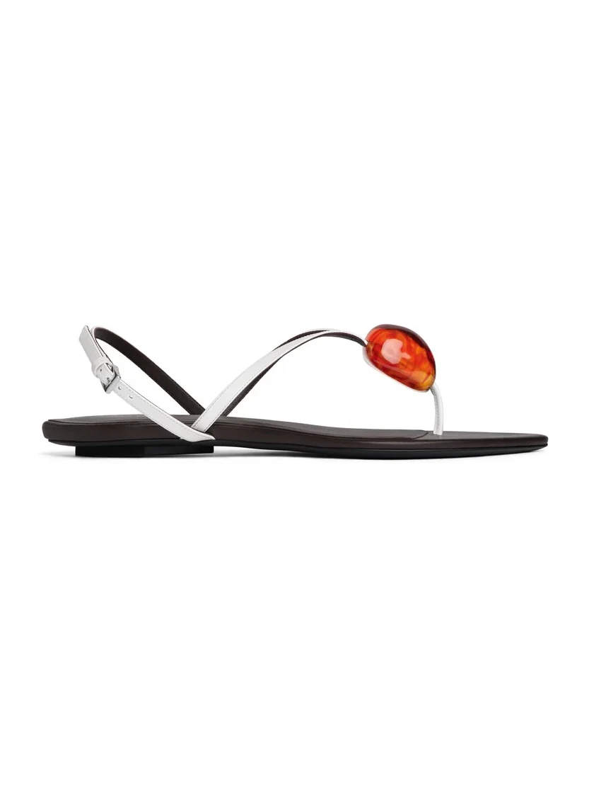 Flat Jewel Sandals In Patent Leather